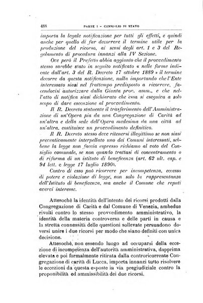 La giustizia amministrativa raccolta di decisioni e pareri del Consiglio di Stato, decisioni della Corte dei conti, sentenze della Cassazione di Roma, e decisioni delle Giunte provinciali amministrative