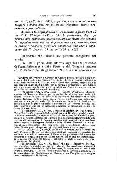 La giustizia amministrativa raccolta di decisioni e pareri del Consiglio di Stato, decisioni della Corte dei conti, sentenze della Cassazione di Roma, e decisioni delle Giunte provinciali amministrative