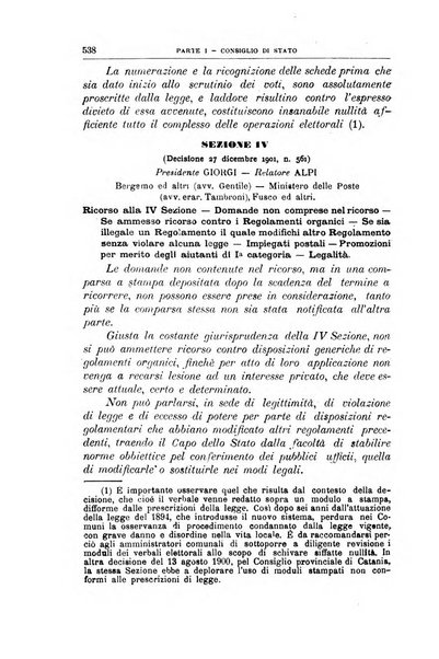 La giustizia amministrativa raccolta di decisioni e pareri del Consiglio di Stato, decisioni della Corte dei conti, sentenze della Cassazione di Roma, e decisioni delle Giunte provinciali amministrative