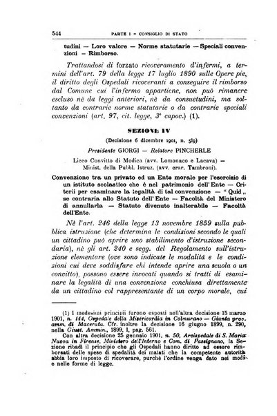 La giustizia amministrativa raccolta di decisioni e pareri del Consiglio di Stato, decisioni della Corte dei conti, sentenze della Cassazione di Roma, e decisioni delle Giunte provinciali amministrative