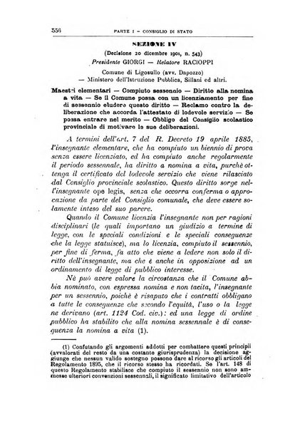 La giustizia amministrativa raccolta di decisioni e pareri del Consiglio di Stato, decisioni della Corte dei conti, sentenze della Cassazione di Roma, e decisioni delle Giunte provinciali amministrative