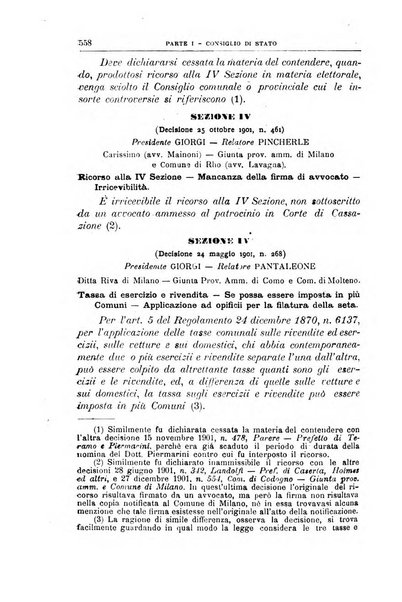 La giustizia amministrativa raccolta di decisioni e pareri del Consiglio di Stato, decisioni della Corte dei conti, sentenze della Cassazione di Roma, e decisioni delle Giunte provinciali amministrative