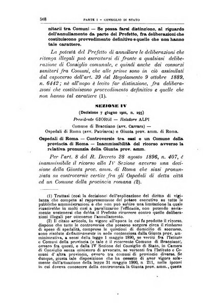 La giustizia amministrativa raccolta di decisioni e pareri del Consiglio di Stato, decisioni della Corte dei conti, sentenze della Cassazione di Roma, e decisioni delle Giunte provinciali amministrative