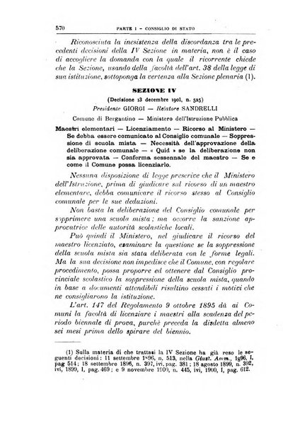 La giustizia amministrativa raccolta di decisioni e pareri del Consiglio di Stato, decisioni della Corte dei conti, sentenze della Cassazione di Roma, e decisioni delle Giunte provinciali amministrative