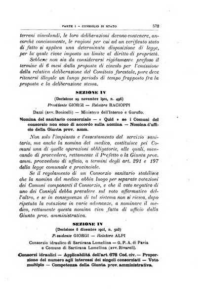 La giustizia amministrativa raccolta di decisioni e pareri del Consiglio di Stato, decisioni della Corte dei conti, sentenze della Cassazione di Roma, e decisioni delle Giunte provinciali amministrative