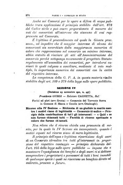 La giustizia amministrativa raccolta di decisioni e pareri del Consiglio di Stato, decisioni della Corte dei conti, sentenze della Cassazione di Roma, e decisioni delle Giunte provinciali amministrative