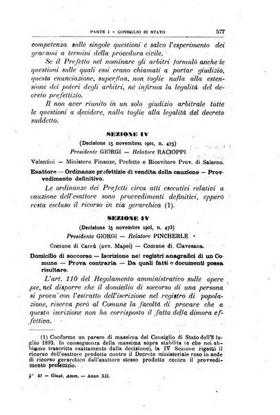 La giustizia amministrativa raccolta di decisioni e pareri del Consiglio di Stato, decisioni della Corte dei conti, sentenze della Cassazione di Roma, e decisioni delle Giunte provinciali amministrative