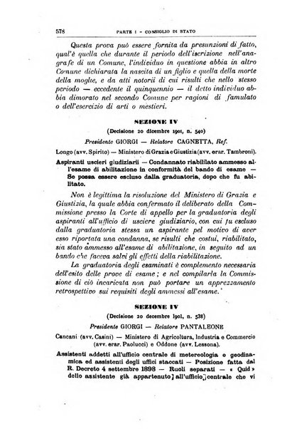 La giustizia amministrativa raccolta di decisioni e pareri del Consiglio di Stato, decisioni della Corte dei conti, sentenze della Cassazione di Roma, e decisioni delle Giunte provinciali amministrative