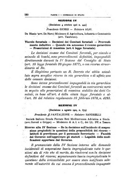 La giustizia amministrativa raccolta di decisioni e pareri del Consiglio di Stato, decisioni della Corte dei conti, sentenze della Cassazione di Roma, e decisioni delle Giunte provinciali amministrative