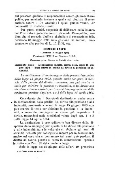 La giustizia amministrativa raccolta di decisioni e pareri del Consiglio di Stato, decisioni della Corte dei conti, sentenze della Cassazione di Roma, e decisioni delle Giunte provinciali amministrative