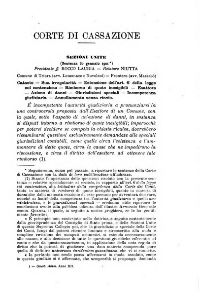 La giustizia amministrativa raccolta di decisioni e pareri del Consiglio di Stato, decisioni della Corte dei conti, sentenze della Cassazione di Roma, e decisioni delle Giunte provinciali amministrative