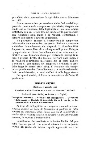 La giustizia amministrativa raccolta di decisioni e pareri del Consiglio di Stato, decisioni della Corte dei conti, sentenze della Cassazione di Roma, e decisioni delle Giunte provinciali amministrative