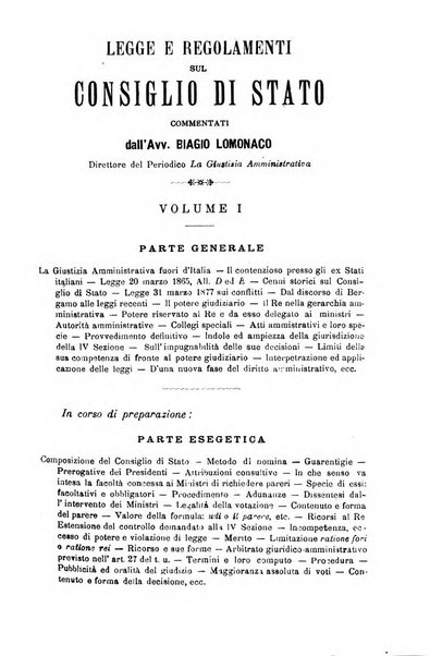 La giustizia amministrativa raccolta di decisioni e pareri del Consiglio di Stato, decisioni della Corte dei conti, sentenze della Cassazione di Roma, e decisioni delle Giunte provinciali amministrative