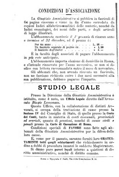 La giustizia amministrativa raccolta di decisioni e pareri del Consiglio di Stato, decisioni della Corte dei conti, sentenze della Cassazione di Roma, e decisioni delle Giunte provinciali amministrative