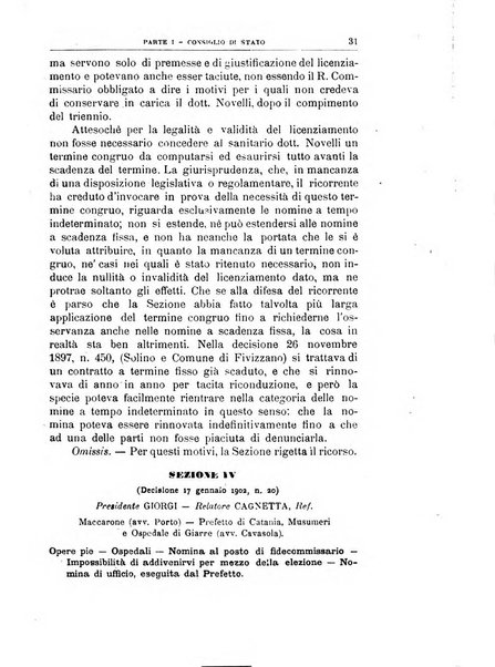 La giustizia amministrativa raccolta di decisioni e pareri del Consiglio di Stato, decisioni della Corte dei conti, sentenze della Cassazione di Roma, e decisioni delle Giunte provinciali amministrative