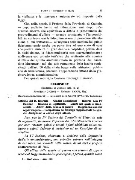 La giustizia amministrativa raccolta di decisioni e pareri del Consiglio di Stato, decisioni della Corte dei conti, sentenze della Cassazione di Roma, e decisioni delle Giunte provinciali amministrative