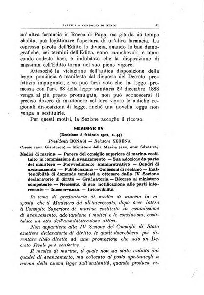 La giustizia amministrativa raccolta di decisioni e pareri del Consiglio di Stato, decisioni della Corte dei conti, sentenze della Cassazione di Roma, e decisioni delle Giunte provinciali amministrative