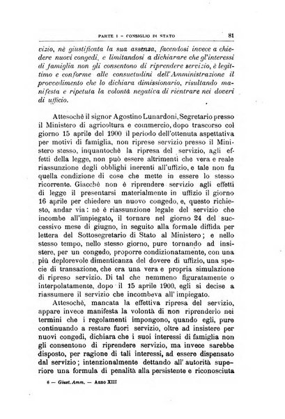 La giustizia amministrativa raccolta di decisioni e pareri del Consiglio di Stato, decisioni della Corte dei conti, sentenze della Cassazione di Roma, e decisioni delle Giunte provinciali amministrative