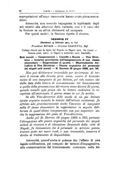 La giustizia amministrativa raccolta di decisioni e pareri del Consiglio di Stato, decisioni della Corte dei conti, sentenze della Cassazione di Roma, e decisioni delle Giunte provinciali amministrative