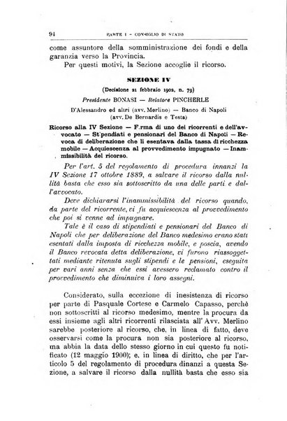 La giustizia amministrativa raccolta di decisioni e pareri del Consiglio di Stato, decisioni della Corte dei conti, sentenze della Cassazione di Roma, e decisioni delle Giunte provinciali amministrative