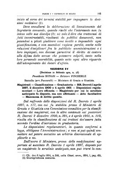 La giustizia amministrativa raccolta di decisioni e pareri del Consiglio di Stato, decisioni della Corte dei conti, sentenze della Cassazione di Roma, e decisioni delle Giunte provinciali amministrative