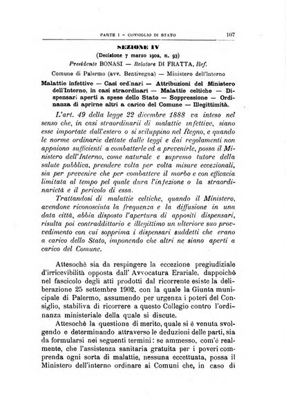 La giustizia amministrativa raccolta di decisioni e pareri del Consiglio di Stato, decisioni della Corte dei conti, sentenze della Cassazione di Roma, e decisioni delle Giunte provinciali amministrative