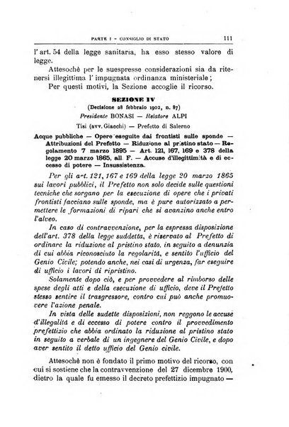 La giustizia amministrativa raccolta di decisioni e pareri del Consiglio di Stato, decisioni della Corte dei conti, sentenze della Cassazione di Roma, e decisioni delle Giunte provinciali amministrative