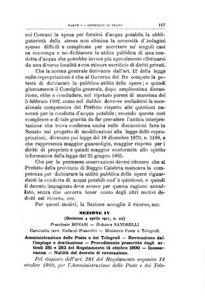 La giustizia amministrativa raccolta di decisioni e pareri del Consiglio di Stato, decisioni della Corte dei conti, sentenze della Cassazione di Roma, e decisioni delle Giunte provinciali amministrative