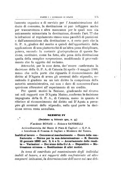 La giustizia amministrativa raccolta di decisioni e pareri del Consiglio di Stato, decisioni della Corte dei conti, sentenze della Cassazione di Roma, e decisioni delle Giunte provinciali amministrative