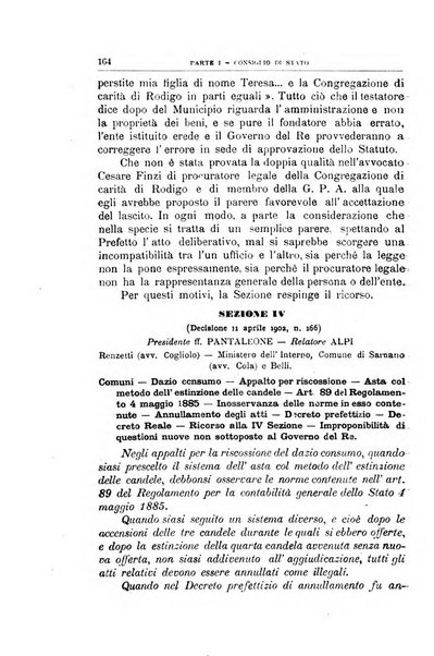 La giustizia amministrativa raccolta di decisioni e pareri del Consiglio di Stato, decisioni della Corte dei conti, sentenze della Cassazione di Roma, e decisioni delle Giunte provinciali amministrative