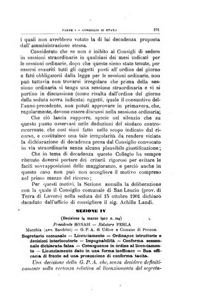 La giustizia amministrativa raccolta di decisioni e pareri del Consiglio di Stato, decisioni della Corte dei conti, sentenze della Cassazione di Roma, e decisioni delle Giunte provinciali amministrative