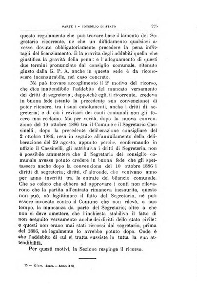 La giustizia amministrativa raccolta di decisioni e pareri del Consiglio di Stato, decisioni della Corte dei conti, sentenze della Cassazione di Roma, e decisioni delle Giunte provinciali amministrative