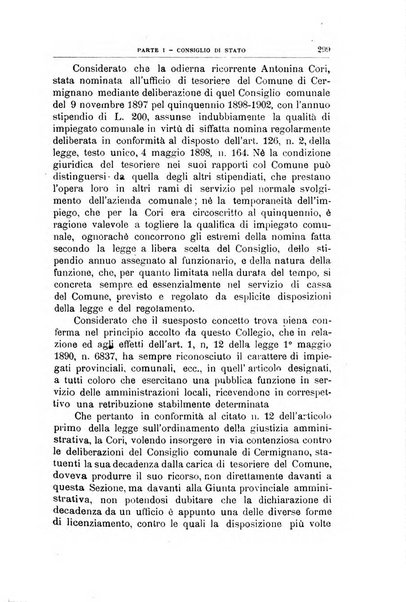 La giustizia amministrativa raccolta di decisioni e pareri del Consiglio di Stato, decisioni della Corte dei conti, sentenze della Cassazione di Roma, e decisioni delle Giunte provinciali amministrative