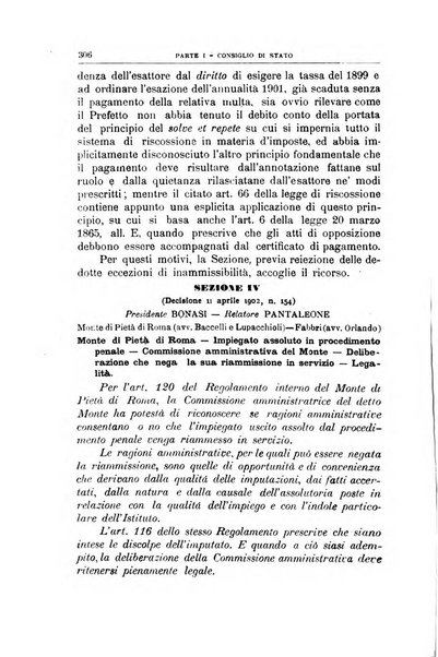 La giustizia amministrativa raccolta di decisioni e pareri del Consiglio di Stato, decisioni della Corte dei conti, sentenze della Cassazione di Roma, e decisioni delle Giunte provinciali amministrative