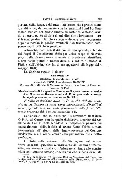 La giustizia amministrativa raccolta di decisioni e pareri del Consiglio di Stato, decisioni della Corte dei conti, sentenze della Cassazione di Roma, e decisioni delle Giunte provinciali amministrative