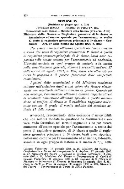 La giustizia amministrativa raccolta di decisioni e pareri del Consiglio di Stato, decisioni della Corte dei conti, sentenze della Cassazione di Roma, e decisioni delle Giunte provinciali amministrative