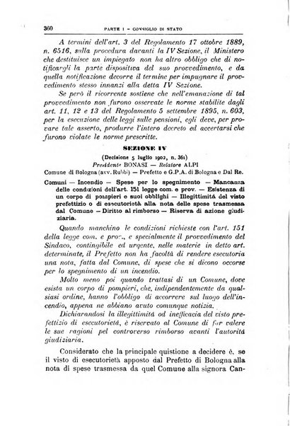 La giustizia amministrativa raccolta di decisioni e pareri del Consiglio di Stato, decisioni della Corte dei conti, sentenze della Cassazione di Roma, e decisioni delle Giunte provinciali amministrative