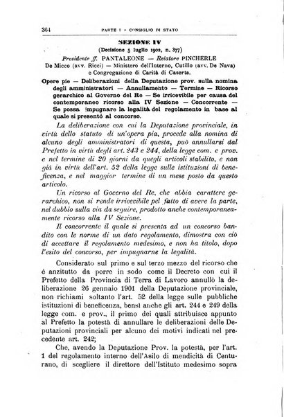 La giustizia amministrativa raccolta di decisioni e pareri del Consiglio di Stato, decisioni della Corte dei conti, sentenze della Cassazione di Roma, e decisioni delle Giunte provinciali amministrative