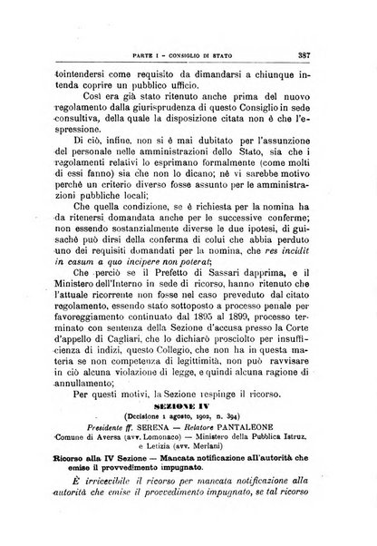 La giustizia amministrativa raccolta di decisioni e pareri del Consiglio di Stato, decisioni della Corte dei conti, sentenze della Cassazione di Roma, e decisioni delle Giunte provinciali amministrative