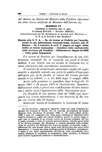 La giustizia amministrativa raccolta di decisioni e pareri del Consiglio di Stato, decisioni della Corte dei conti, sentenze della Cassazione di Roma, e decisioni delle Giunte provinciali amministrative