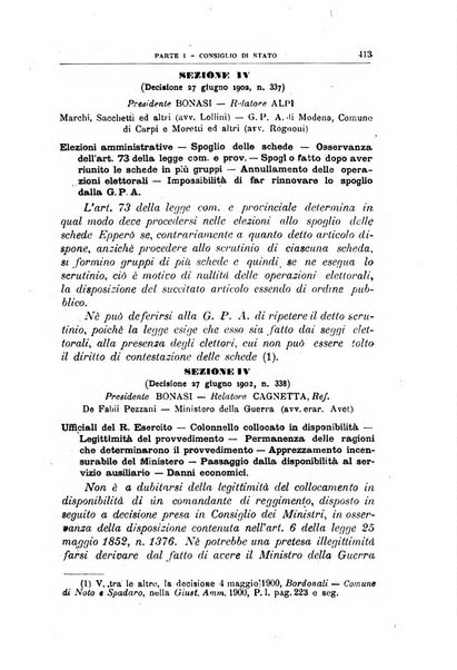 La giustizia amministrativa raccolta di decisioni e pareri del Consiglio di Stato, decisioni della Corte dei conti, sentenze della Cassazione di Roma, e decisioni delle Giunte provinciali amministrative