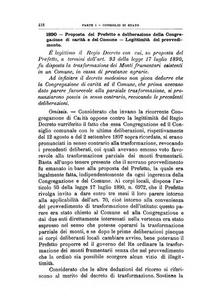 La giustizia amministrativa raccolta di decisioni e pareri del Consiglio di Stato, decisioni della Corte dei conti, sentenze della Cassazione di Roma, e decisioni delle Giunte provinciali amministrative