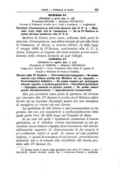 La giustizia amministrativa raccolta di decisioni e pareri del Consiglio di Stato, decisioni della Corte dei conti, sentenze della Cassazione di Roma, e decisioni delle Giunte provinciali amministrative