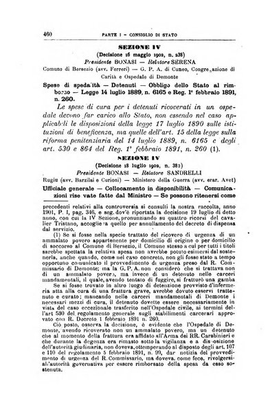 La giustizia amministrativa raccolta di decisioni e pareri del Consiglio di Stato, decisioni della Corte dei conti, sentenze della Cassazione di Roma, e decisioni delle Giunte provinciali amministrative