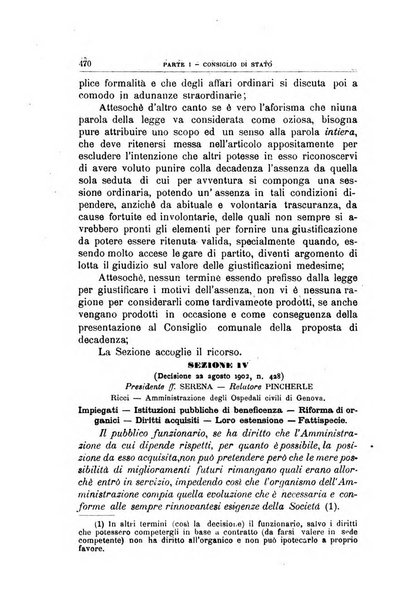 La giustizia amministrativa raccolta di decisioni e pareri del Consiglio di Stato, decisioni della Corte dei conti, sentenze della Cassazione di Roma, e decisioni delle Giunte provinciali amministrative