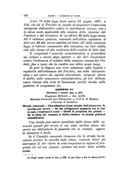 La giustizia amministrativa raccolta di decisioni e pareri del Consiglio di Stato, decisioni della Corte dei conti, sentenze della Cassazione di Roma, e decisioni delle Giunte provinciali amministrative