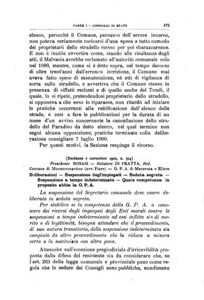 La giustizia amministrativa raccolta di decisioni e pareri del Consiglio di Stato, decisioni della Corte dei conti, sentenze della Cassazione di Roma, e decisioni delle Giunte provinciali amministrative