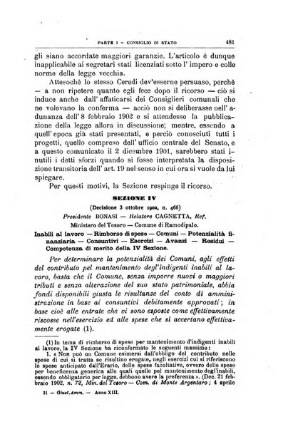 La giustizia amministrativa raccolta di decisioni e pareri del Consiglio di Stato, decisioni della Corte dei conti, sentenze della Cassazione di Roma, e decisioni delle Giunte provinciali amministrative