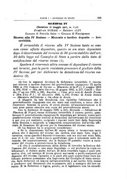 La giustizia amministrativa raccolta di decisioni e pareri del Consiglio di Stato, decisioni della Corte dei conti, sentenze della Cassazione di Roma, e decisioni delle Giunte provinciali amministrative