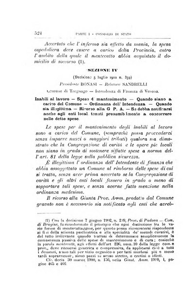 La giustizia amministrativa raccolta di decisioni e pareri del Consiglio di Stato, decisioni della Corte dei conti, sentenze della Cassazione di Roma, e decisioni delle Giunte provinciali amministrative